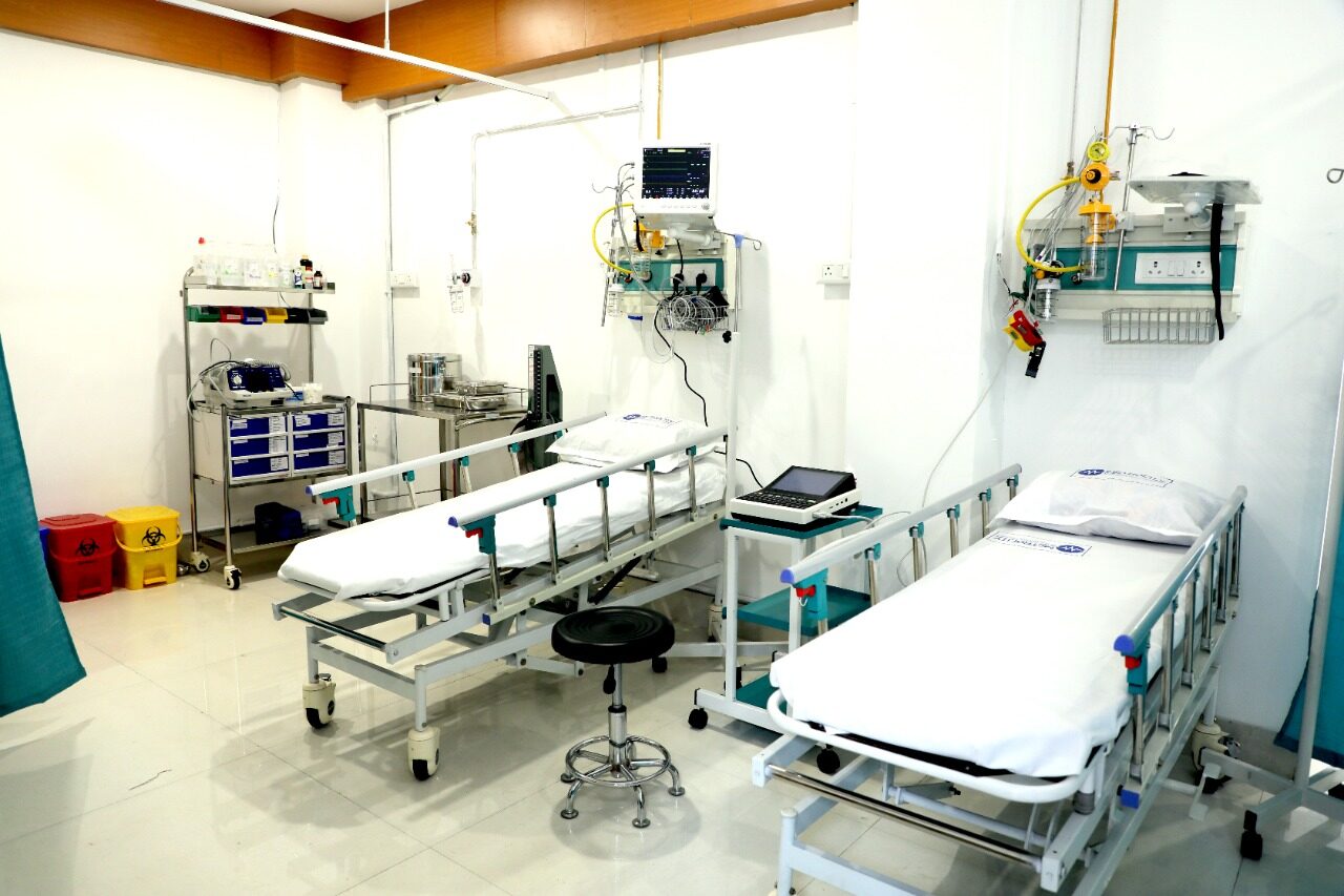 Emergency room beds and monitoring equipment at Metrocity Hospital